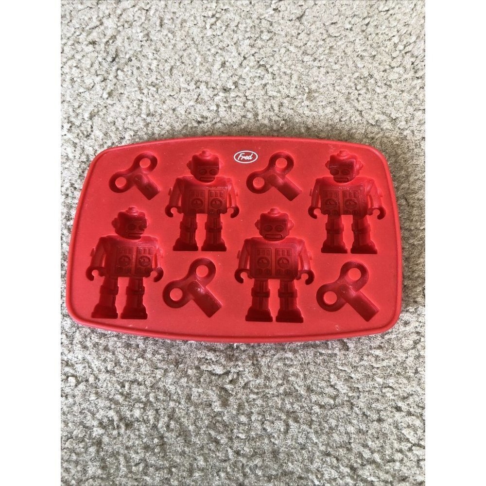 Red rubber chocolate gummy toy robot Chocolate mold Baking Holiday Christmas